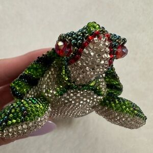 Hand Beaded Turtle 🐢 Figurine Home Decor Piece